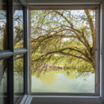 Photo of the view from a room in the Maison du Meunier on the Canal du Midi